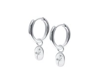 Cosmos Birth Flower Silver Huggie Earring Charms HO-2716